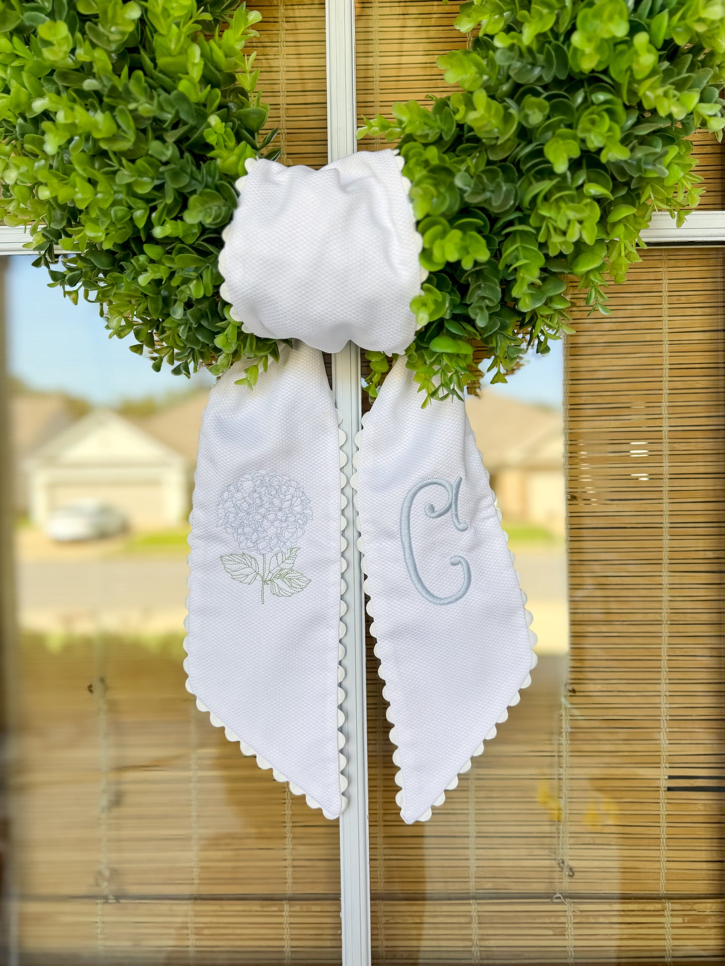 Ric Rac Trim Pique Wreath Sash