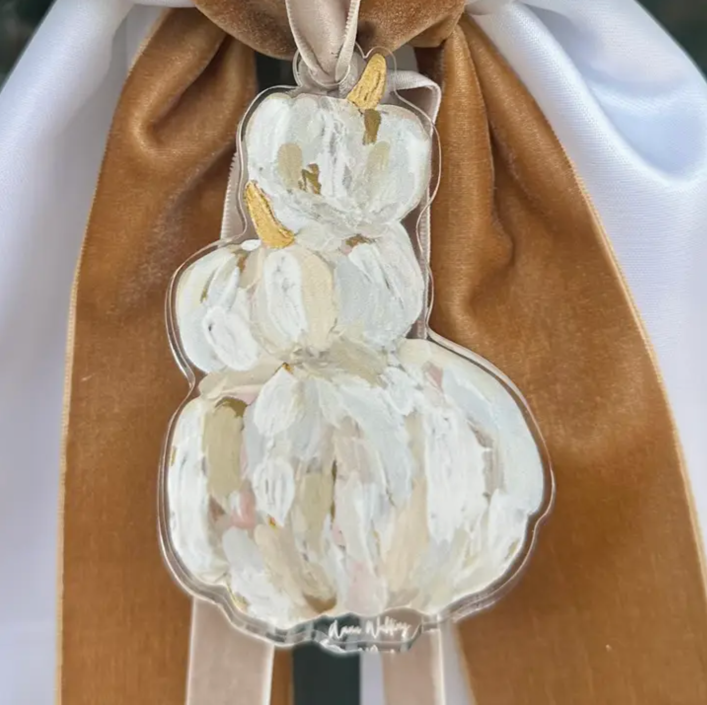Neutral Pumpkin Trio Wreath Charm