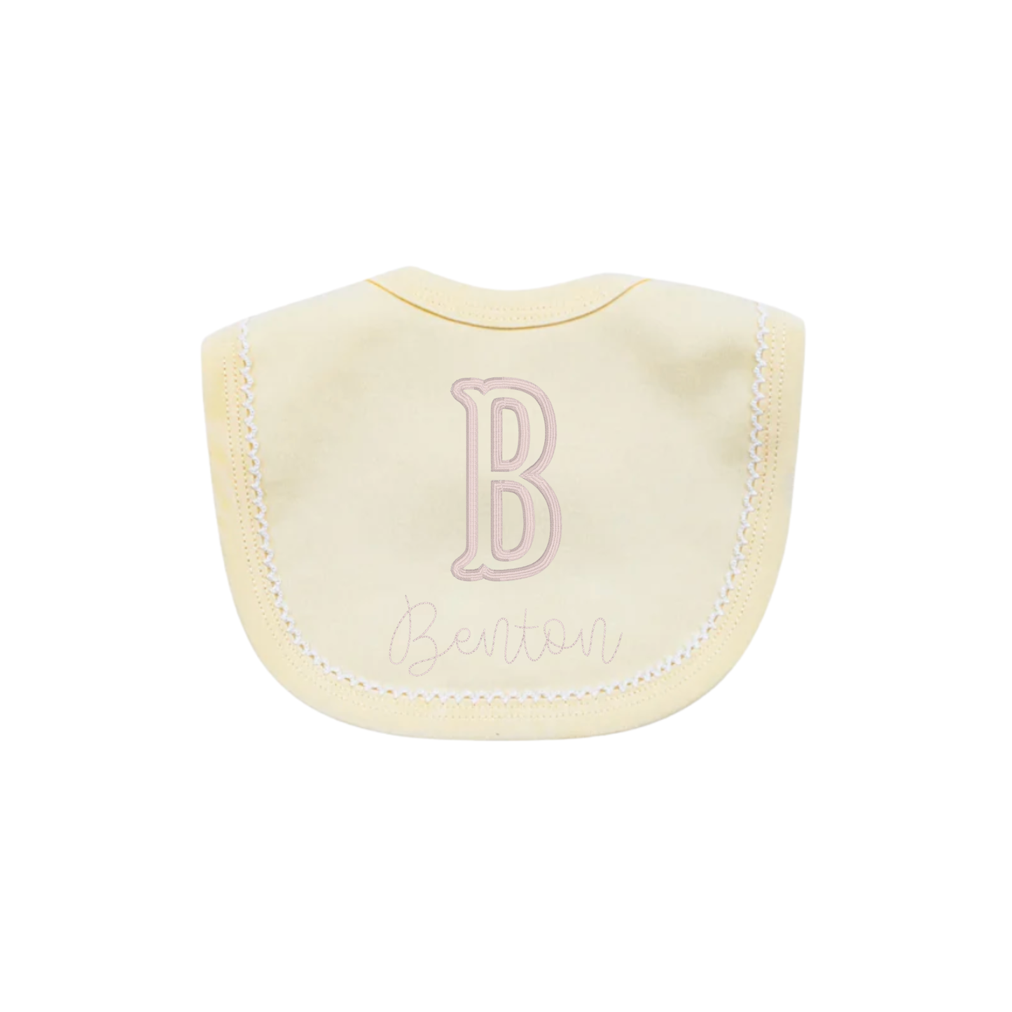 Yellow w/ White Picot Trim Bib