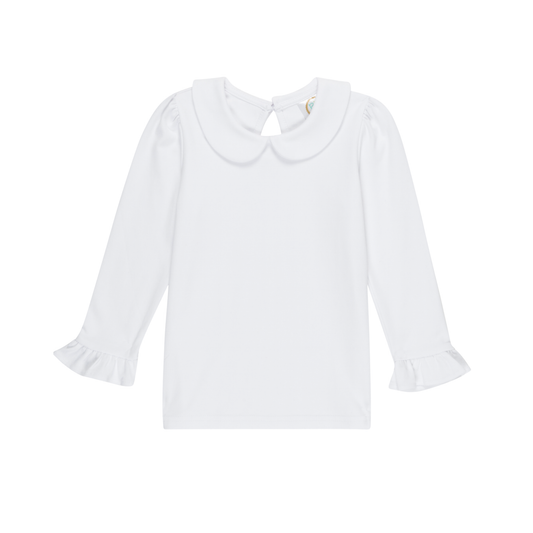 Long Sleeve Peter Pan Shirt w/ Ruffled Sleeve