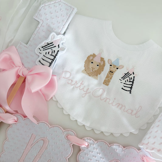 Pique Cotton Bib with Ric Rac Trim
