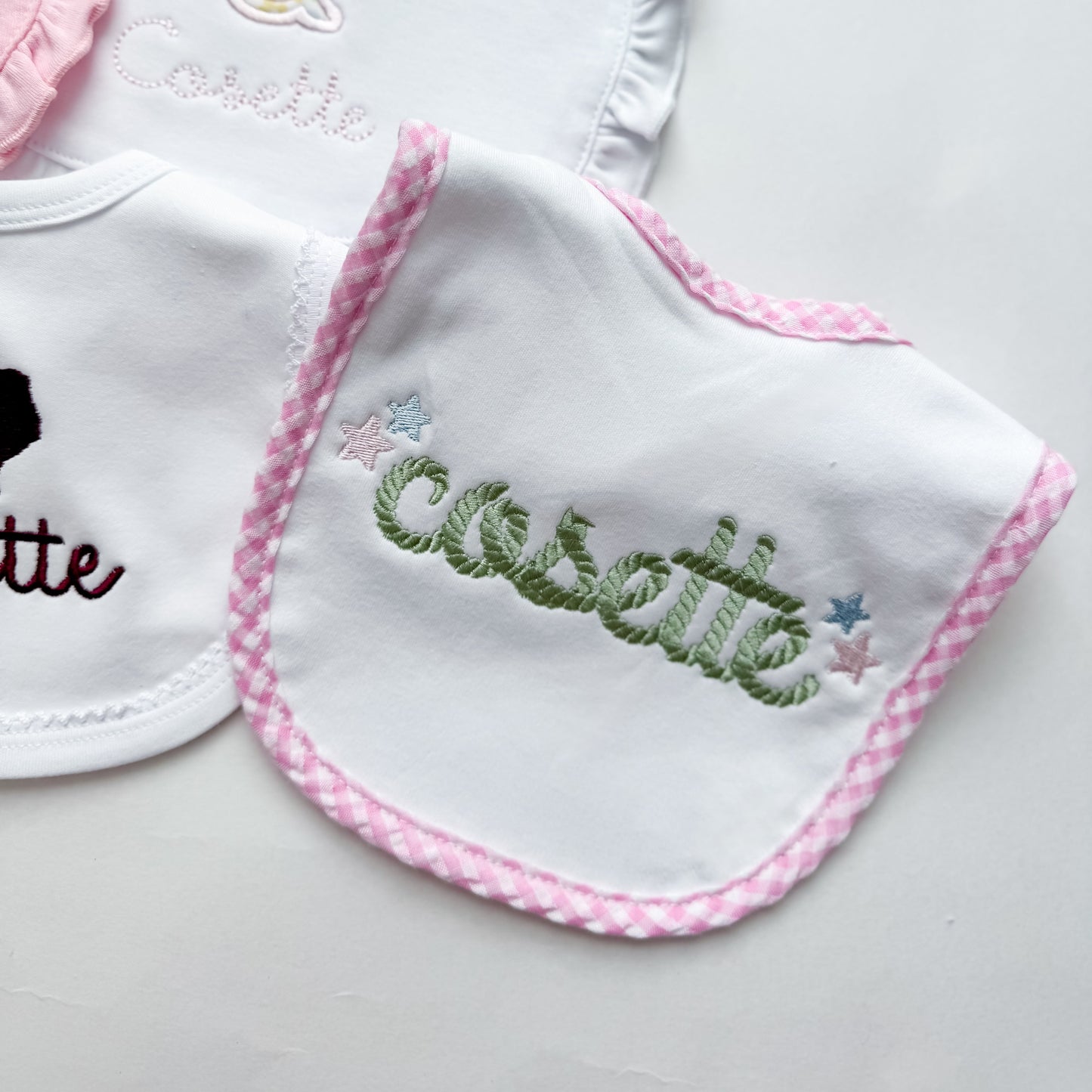 Bib w/ Gingham Trim
