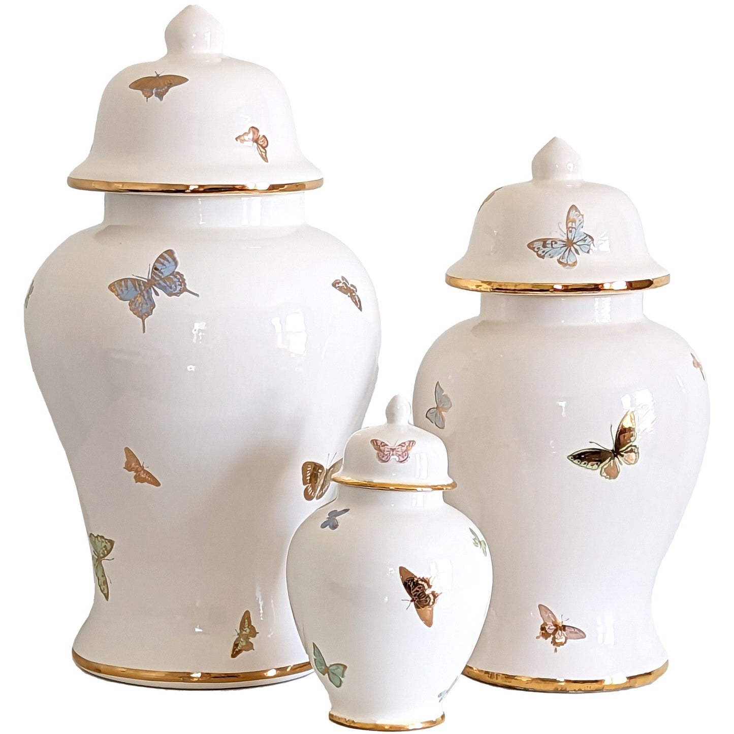Gilded Butterflies Ginger Jars