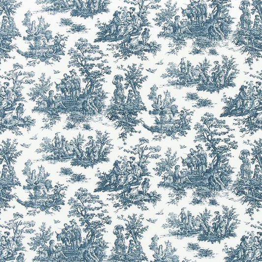 Navy Blue Toile