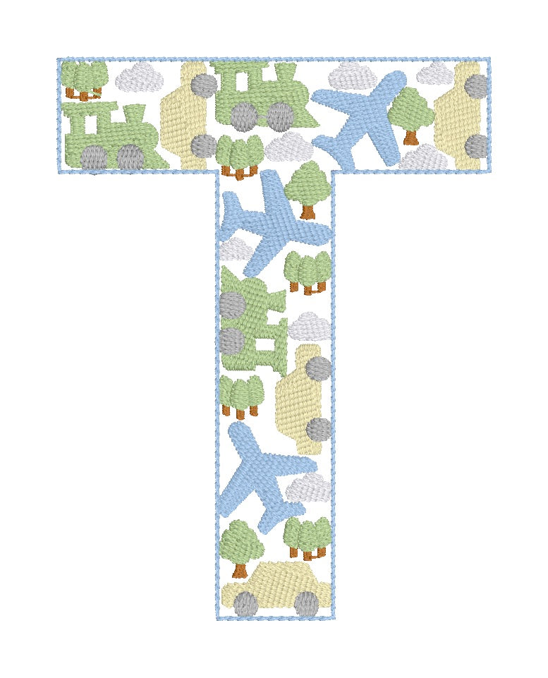 The Planes, Train, and Cars Monogram