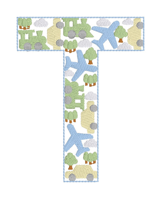 The Planes, Train, and Cars Monogram