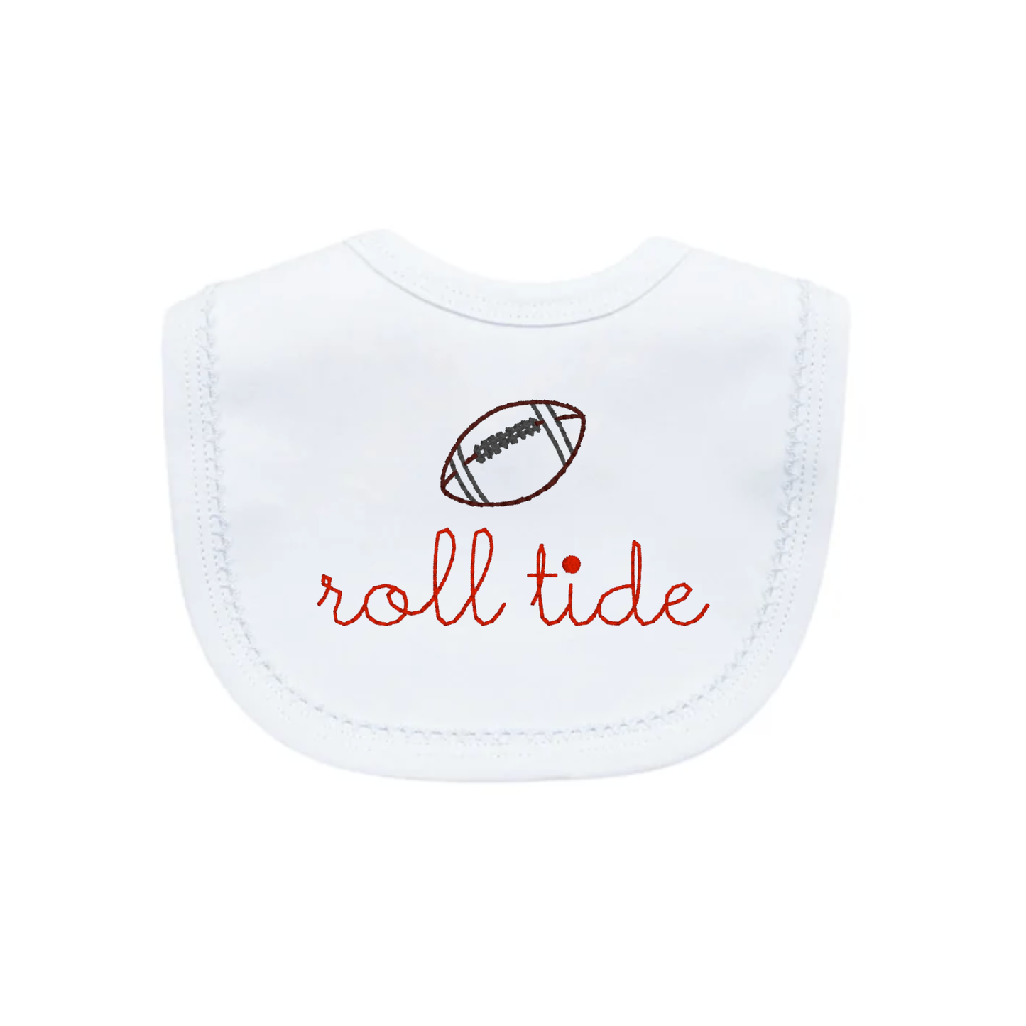 White w/ White Picot Trim Bib