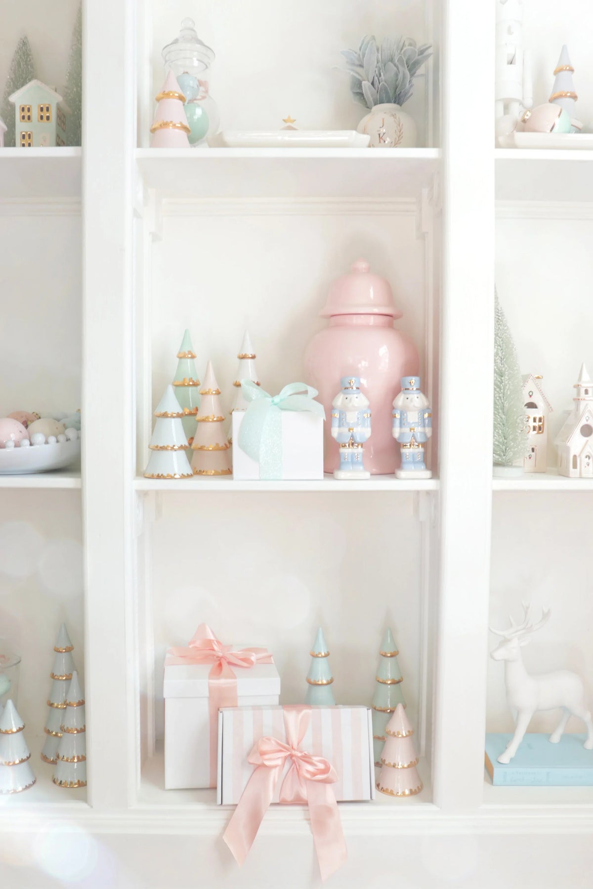 Ivory Christmas Village 3-Piece Set with 22K Gold Accents