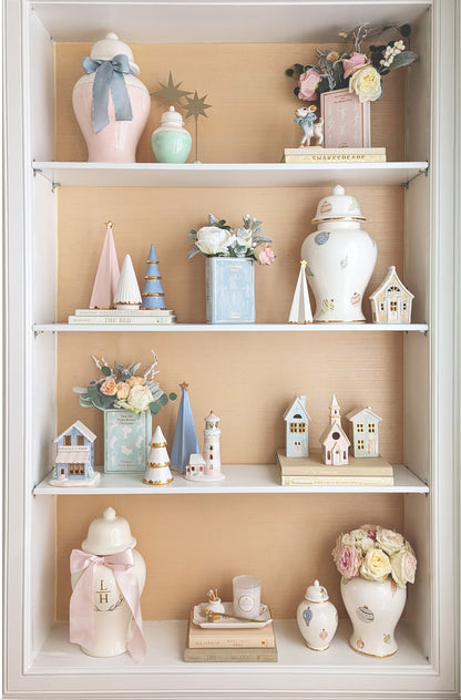 Pastel Baubles Ginger Jars with 22K Gold Accents